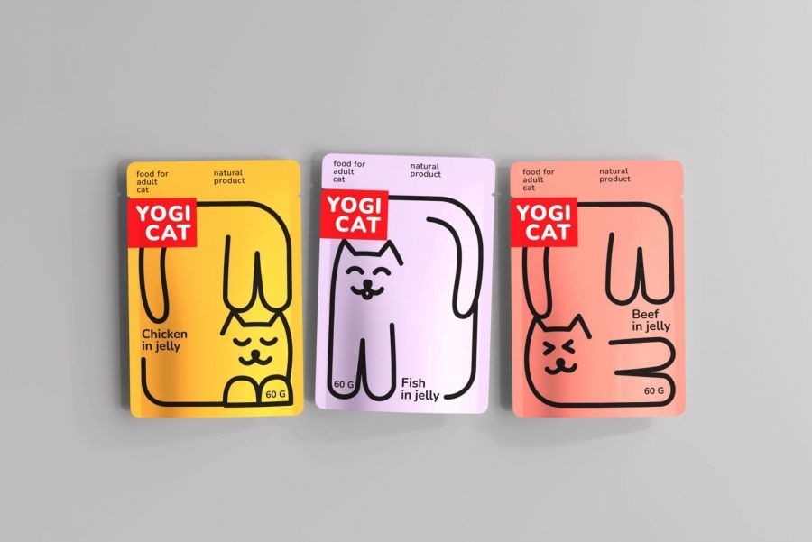 Tima Intruder가 디자인한 고양이를 위한 Yogi Cat 습식 간식