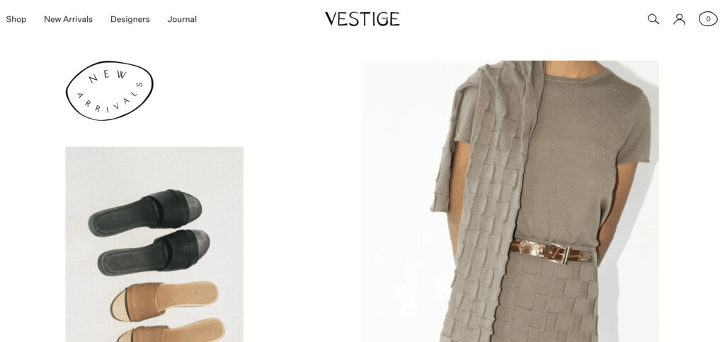 출처: Vestige 웹사이트 배너