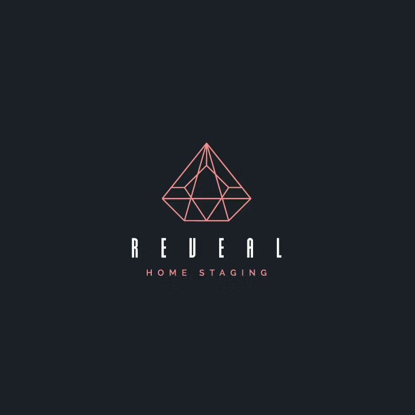 Black and pink logo design by shaka88 for Reveal Home Staging.
